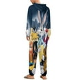 thumbnail image 3 of Looney Tunes Cartoons Unisex Onesie Pajamas Zipper Jumpsuit Hooded One Piece Sleepwear for Family Mens Womens, 3 of 8