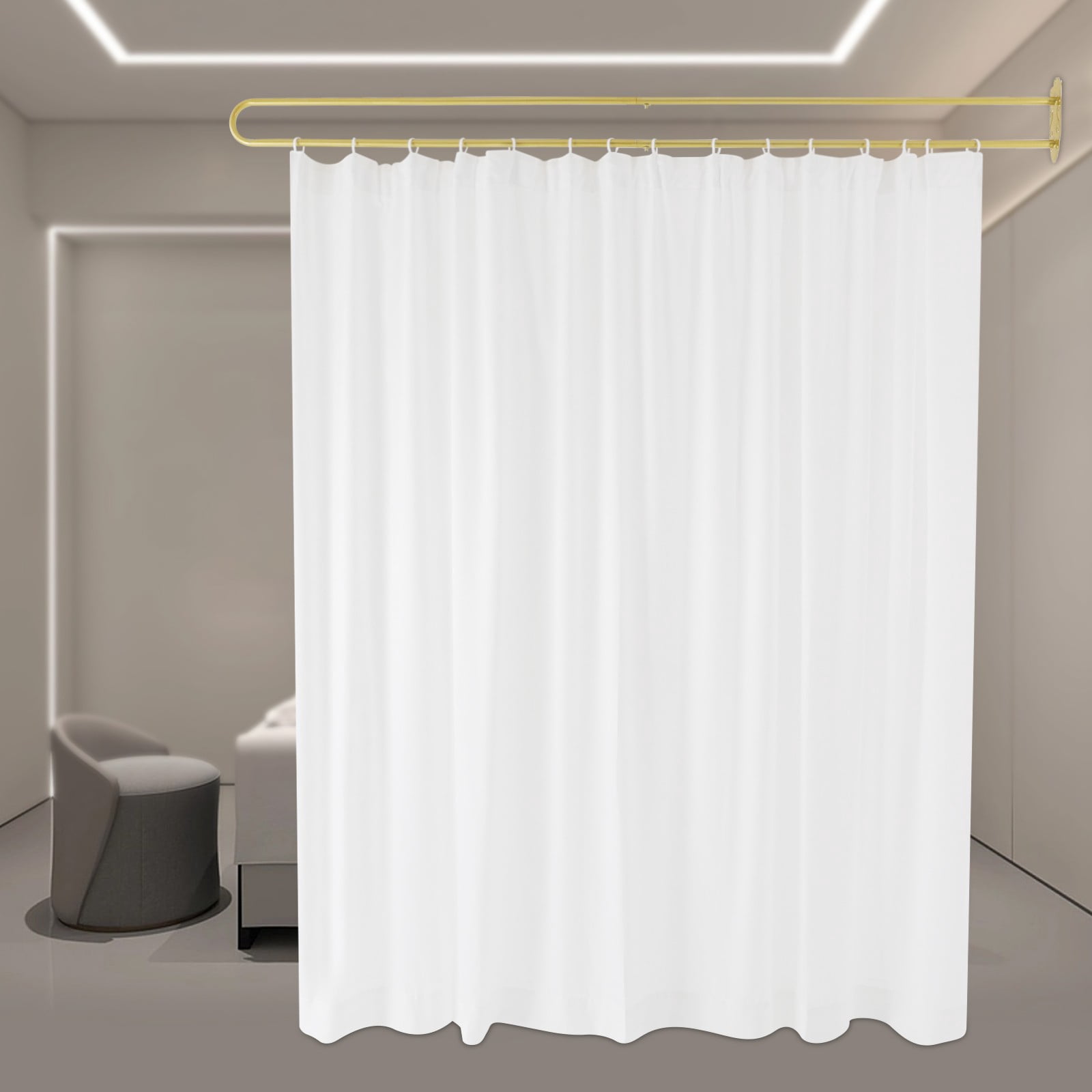 Privacy Partition Curtain, Wall Mounted Curtain, Curtain Room Divider 200*22cm for Offices, Conference Rooms, Beauty Salons
