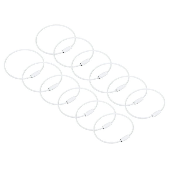 Uxcell 12Pack Cable Key Rings, 6-inch(155mm) Wire Keychain Twist Loops, White