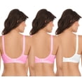 thumbnail image 2 of Ossirrio Women Everyday Comfort Full Cup Bra Non Wired Plus Size Cotton Bra Pack of 3 Pink and White, 2 of 5