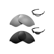 Walleva Polarized Titanium   Black Replacement Lenses For Oakley Half Jacket 2.0 Sunglasses