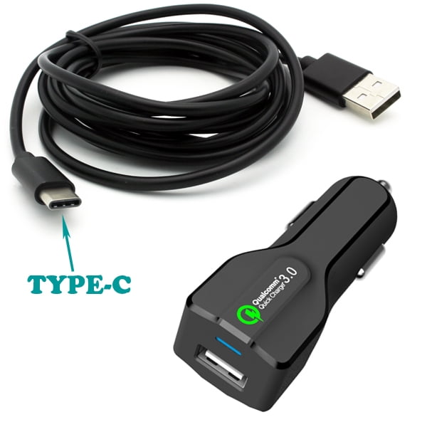 Car Charger 18W Fast for Motorola Moto G 5G (2022, 2023, 2024, 2025) Phone Models - USB Port 6ft Cable Type-C Quick Charge DC Socket Power