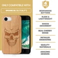thumbnail image 7 of Case Yard Wooden Case Outside Soft TPU Silicone, Slim Fit Shockproof Wood Protective Phone Cover for Girls Boys Men and Women, Supports Wireless Charging Scary Skull Design case for iPhone-SE, 7 of 7