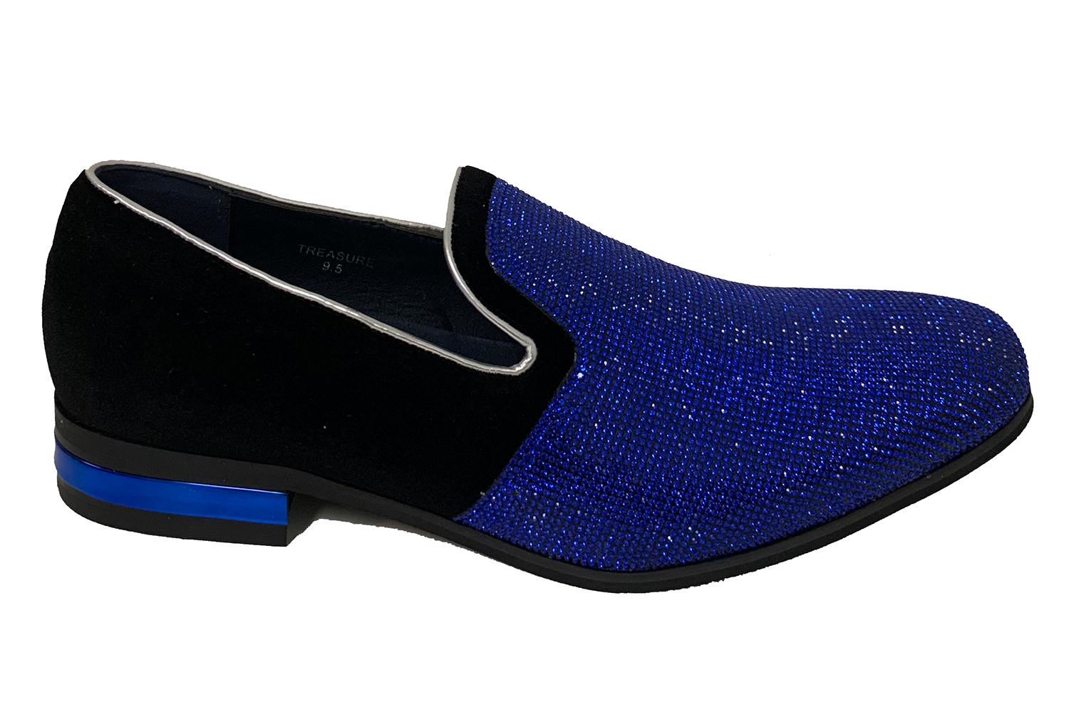 Men's Dress Shoes Loafer Glitter Tuxedo Stage Fashion Rhinestone Slip On - image 2 of 4