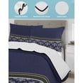 thumbnail image 4 of Boho Navy Blue Flower Twin Size Down Alternative Comforter, Lightweight Comforter Quilt Bedding Set with Pillow Shams Abstract Bohemia Pesley Floral All Seasons Bed Comforter Duvet Insert 68"x86", 4 of 7