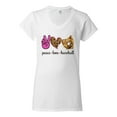 thumbnail image 3 of Peace Love Baseball Sports Womenâ€™s Standard V-Neck Tee, White, XX-Large, 3 of 5