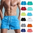 thumbnail image 2 of Bañador para hombre con bolsillos laterales, pantalones cortos de playa informales de verano de color sólido, pantalones cortos de tabla ligeros de secado rápido, traje de baño, 2 of 5