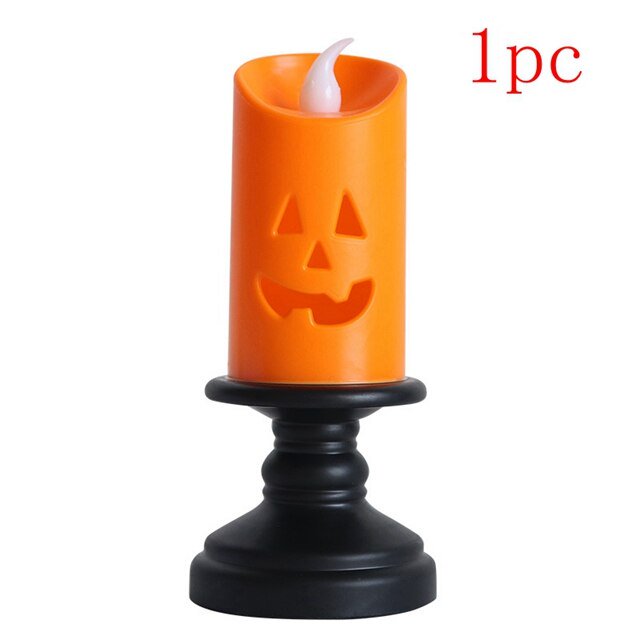 Luces LED de Halloween, lámpara de vela de sujeción de fantasma de calavera de terror, decoración de fiesta de Halloween feliz, adornos de Casa Encantada para el hogar