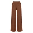 thumbnail image 3 of Kelon Yoga Pants, High Waisted Wide Leg Linen Pants for Women Trendy Flowy Lounge Pant Loose Fit Dressy Palazzo Trousers with Pockets, S, 3 of 6