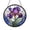 Acrylic 3.5 Inch, variant on Purple Iris Floral Round Stained Glass Suncatcher, Refined Botanical Art Gift
