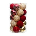thumbnail image 4 of 25 bolas de Navidad para de Navidad, adornos decorativos, adornos colgantes de lujo y novedosos para celebraciones de año Nuevo en cafeterías Oro burdeos, 4 of 8