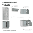 thumbnail image 4 of Cocina Integral Completa Armario de Vidrio Madesa Lux BG 04, 4 of 5