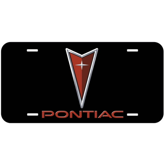 Pontiac Black Flat Novelty Car Auto License Plate