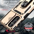 thumbnail image 6 of Decase for Samsung Galaxy A55,Rugged Case with Slide Camera Lens Protector [Military Grade Drop Protection] Built-in 360° Magnetic Rotation Ring Kickstand Dual-layer Shockproof Phone Case,Gold, 6 of 9