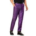thumbnail image 5 of INSPIRE CHIC Men's Pants Metallic Sequin Dress Party Style Regular Fit Trousers 30 Purple, 5 of 6