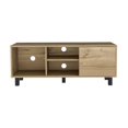 thumbnail image 2 of Modern Light Oak TV Stand for Up to 43" TVs Space-Saving Design, Dual Shelves, 1 Cabinet, Decor Display, Contemporary Home Interior, 2 of 7