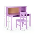 thumbnail image 3 of Guidecraft Kids Media Desk with Hutch and Chair Set - Lavender: Kids Study Table and Chair Set, Girls Wooden Computer Workstation for Bedroom, 3 of 6