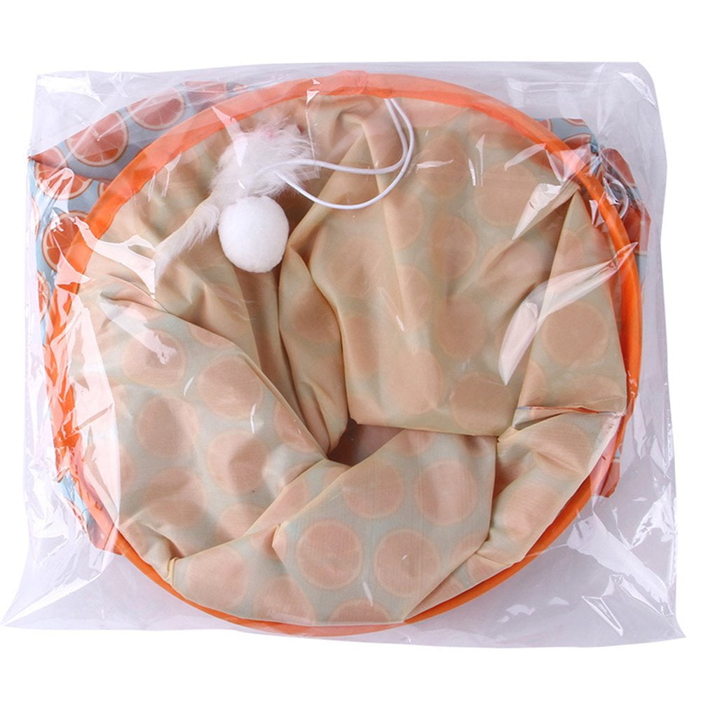 LEEYNEER Cat Cave Tunnel Crinkle  Funny Kitten Play Toy Cat Sleeping Bag with Mouse Toy