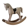 thumbnail image 2 of Estatua de caballo mecedor, adorno de escritorio, madera, vintage, rústico, retro, escultura animal Gris, 2 of 9