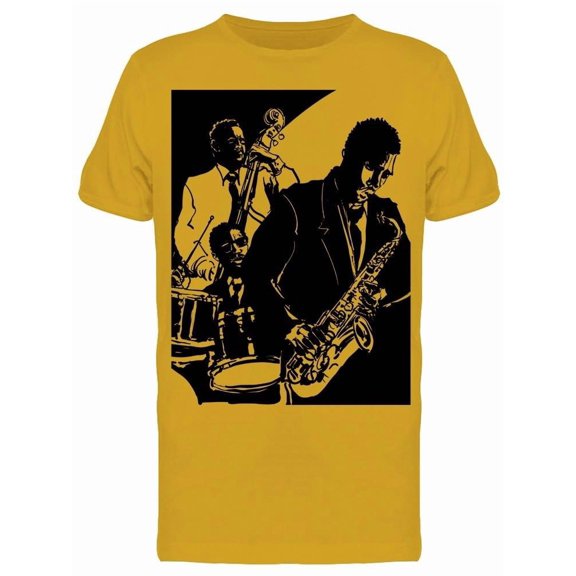 Jazz Band Silhouettes Sketch Tee Men's -Image by Shutterstock
