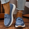 thumbnail image 6 of SYMOID Womens Blue Platform Loafers - Comfortable Pu Faux Leather Shoes with Bow Accent, Slip-Resistant Shock-Absorbent Sole, Wide Size 36-43 for Work & Casual Daily Wear,Size 40, 6 of 7