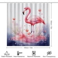 thumbnail image 2 of 4 Pcs Shower Curtain Sets with Non-Slip Rugs Toilet Lid Cover And Bath Mat Watercolor Illustration Of A Flamingo In A Pool Waterproof Personality Pattern Bath Curtain Tropical Flowers Flamingo, 2 of 8