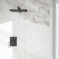 thumbnail image 2 of Logmey Matte Black Rainfall Shower Set 10 inch Square Rain Shower with Mixed Valve Wall Mount, 2 of 9