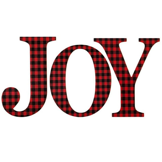 Kearding Letrero de con letras de Navidad, decoración de para el hogar con cuadros rojos y negros encantadores, decoración de puerta Kits de decoración para fiestas No.2