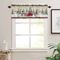 thumbnail image 7 of Christmas Kitchen Curtains and Valances Set, Elk Truck Snowflakes Ball Xmas Tree Plaid Winter Rod Pocket Window Valance Window Curtain Panels for Living Room Bedroom Laundry, 27.5x36in, 3 Pieces, 7 of 7