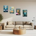 thumbnail image 5 of Blue Buddha Canvas Wall Art Buddha Head & Lotus Flower Painting Prints Zen Pictures Buddhist Spiritual Artwork for Yoga Spa Meditation Room Framed(Picture-3, (12.00" x 18.00")), 5 of 6