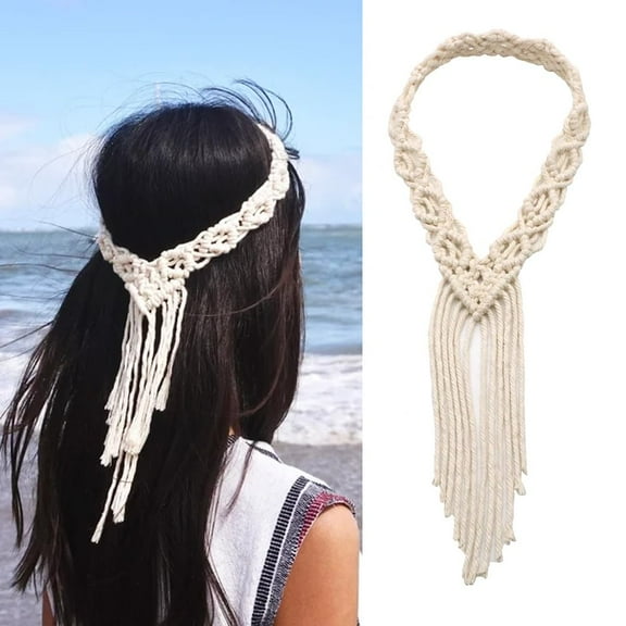 1Pc Handmade Macrame Cotton Headband Hair Accessories Headpiece