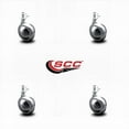 thumbnail image 2 of 2 Inch Swivel Metal Ball Caster Wheels for Furniture - Bright Chrome Finish Stem Casters with 3/8 Inch - 24 TPI x 5/8 Inch Threaded Stem - 300lbs. Total Capacity - Set of 4 - Service Caster Brand, 2 of 4