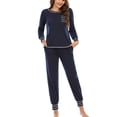 thumbnail image 4 of KIHOUT Womens Pajamas Fashion Color Sets Wear Lounge Wear Home Sleep Set Tops+Pants, 4 of 9