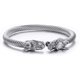 thumbnail image 1 of Brazalete vikingo de cable trenzado con cabeza de dragón de acero inoxidable para hombre Plata, 11 Feliz Sencillez, 1 of 5