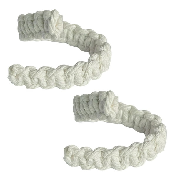 Cordones para cortinas tejidos a mano de algodón y yute (marrón/beige) Cordones ajustables para ventanas de 8,7 cm de largo (paquete de 1/2/4)