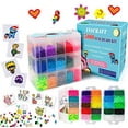 thumbnail image 1 of 25,000 pcs Fuse Beads Kit 26 Colors 5MM, Including 127 Patterns, 4 Big Square, 1 Heart Pegboards, 1 Flower Ironing Paper, Tweezers, Beads Compatible by INSCRAFT, 1 of 7