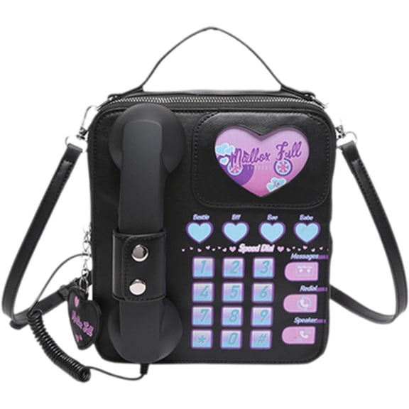 vlrwzc Novelty Telephone Shaped Shoulder Bag Funny Retro Phone Design Crossbody Bag Personalized Handbags Purse for Women