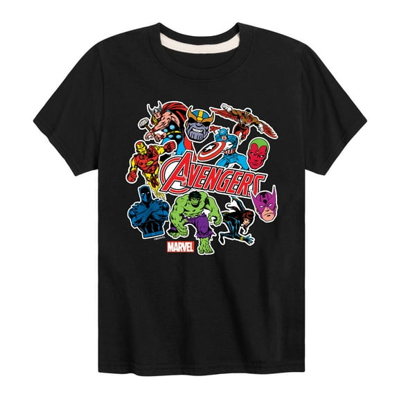 Marvel The Avengers - Stickers Style - Toddler And Youth Short Sleeve Graphic T-Shirt