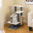thumbnail image 2 of Gymax 2-in-1 Cat Tree Tower Pet Steps w/ Scratching Posts Hanging Toy Ball Perch, 2 of 10