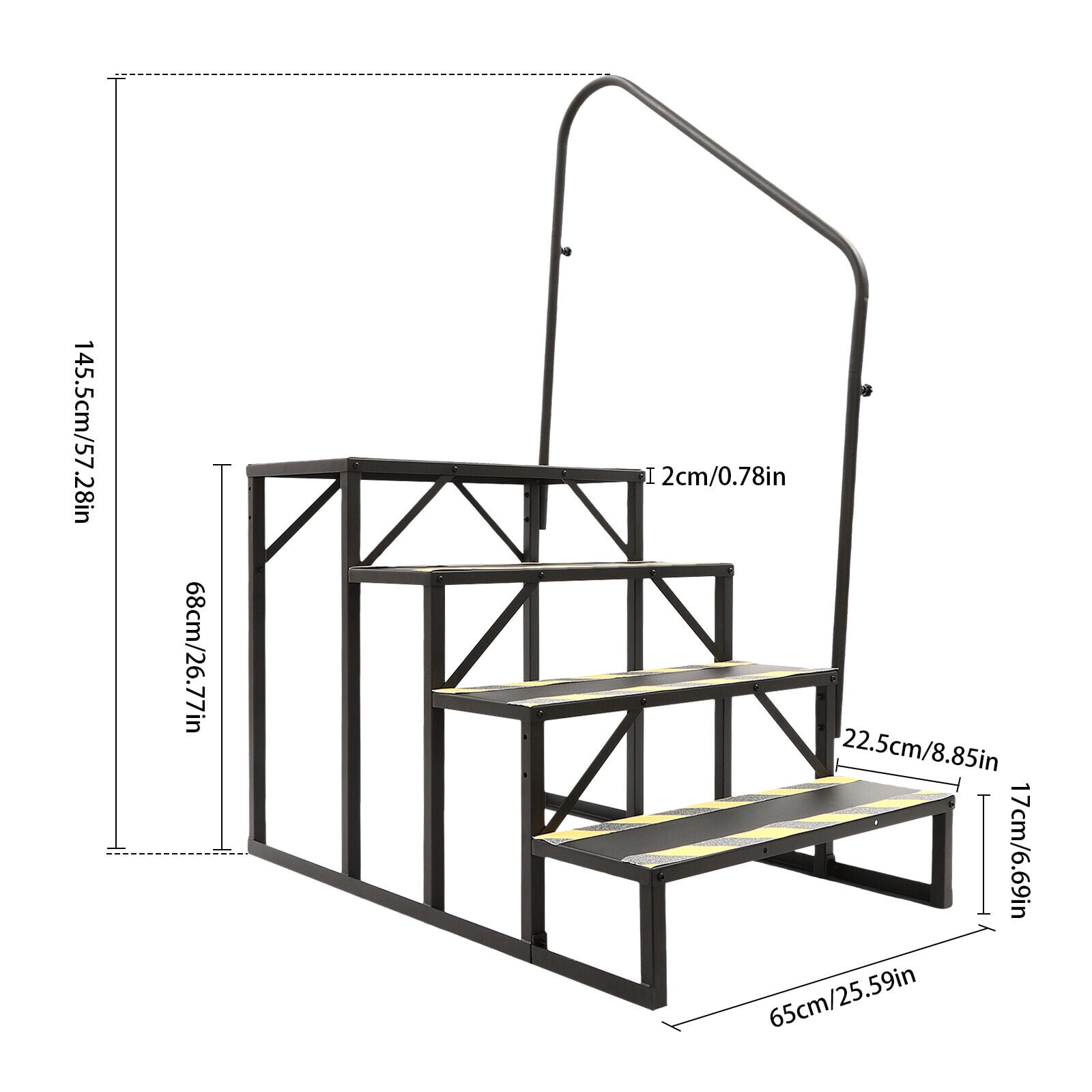Miumaeov 4-Steps Ladder W/ Handrail Portable Swimming Pool Ladder Above Ground Stair Step Stool for Travel Trailer
