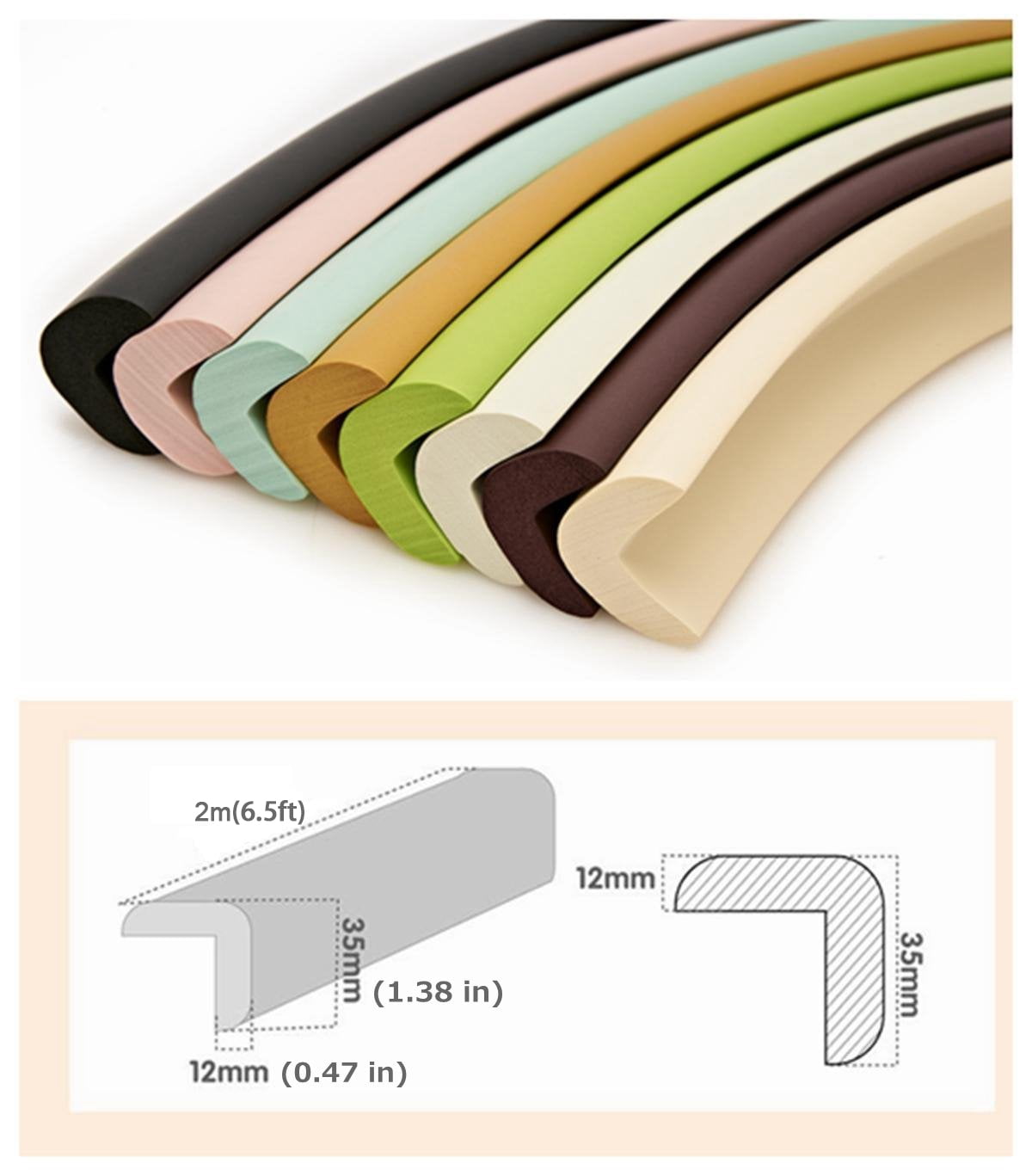 6.5 ft Multifunctional Extra Wide & Thick Baby Proofing Safety Bumper Soft  Edge Protectors Foam for Furniture Stairs Fireplace Windowsill Coverage