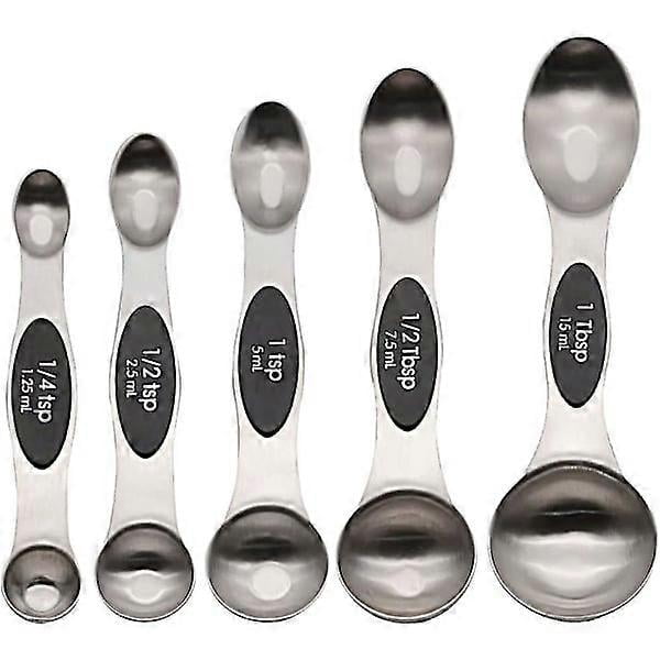 Measuring Spoons Set of 5 Double Sided Stainless Steel Measuring Spoons for Liquid and Dry Ingredients, Cooking and Baking