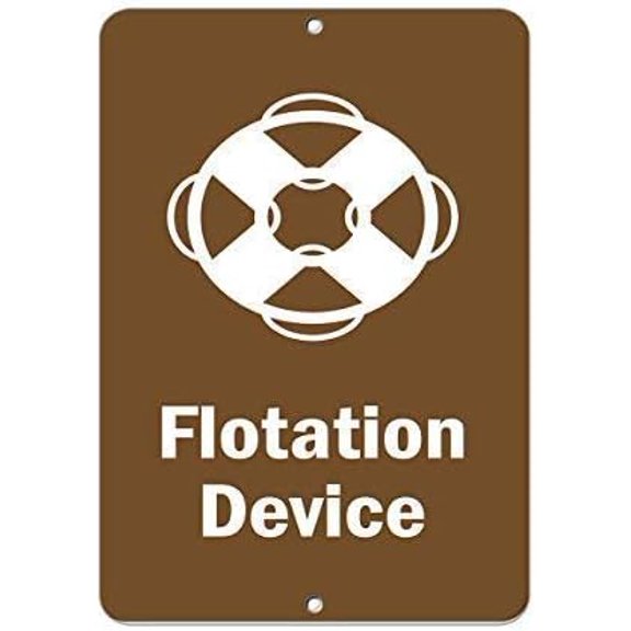 Warning Sign Flotation Device Activity Sign Park Signs Fishing Sign Business Sign 12X8 Inches Aluminum Metal Tin Sign