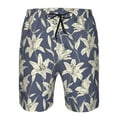 thumbnail image 3 of Goofa Lilies Flowers Printed Mens Swim Trunks Summer Quick Dry Short Beach Swimwear Bathing Suits-, 3 of 9
