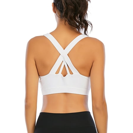 FUTATA Yoga Bras For Women Padded Sports Bras Medium Support Running Active Workout Gym Bra Wireless Longline Push Up Bras Crop Top Yoga Bralettes