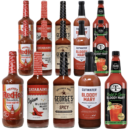 Spicy Bloody Mary Mix Sampler 15 Pack – Includes George's, Mr & Mrs T, and Cutwater – Bold & Flavorful Cocktail Mixes for Brunch and Parties
