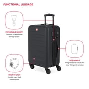 SWISSGEAR Stride Hardside Carry-On Spinner, Black