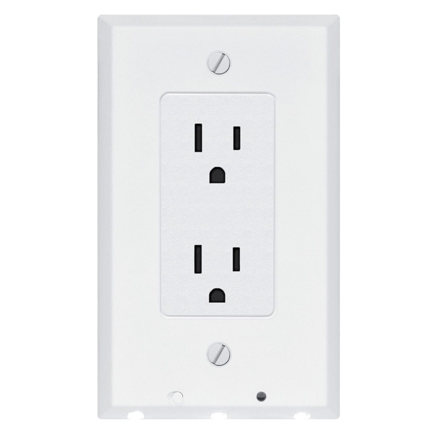 Vision Lighted Decor  Non-Metallic White Outlet Cover