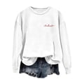 thumbnail image 5 of Valentine Sweatshirts for Women Love Heart Crewneck Oversized Shirts Long Sleeve Warm Comfy Clothes White M, 5 of 7