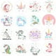 thumbnail image 4 of Pegatinas de unicornio para decoración de fiesta de cumpleaños de niñas, suministros de bricolaje, caja de regalo, etiqueta de botella, 24/48 Uds., 4 of 4